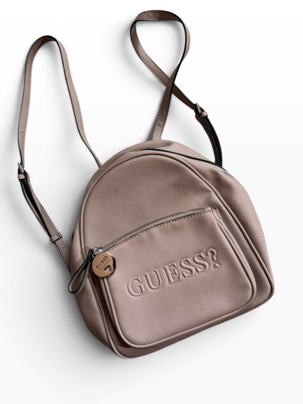 GUESS Women's Blush Pink Mini Backpack Logo Saffiano PVC Adjustable Straps - Picture 2 of 10